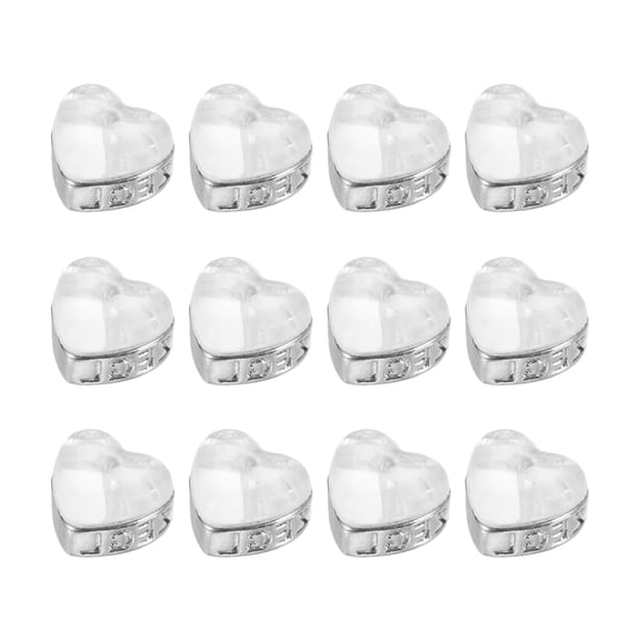 Uxcell Heart Silicone Earring Backs, Soft Earring Back Stopper Secure Replacements with Plated for Studs Droopy Ears (Love Style, Silver Tone, Pack of 12)
