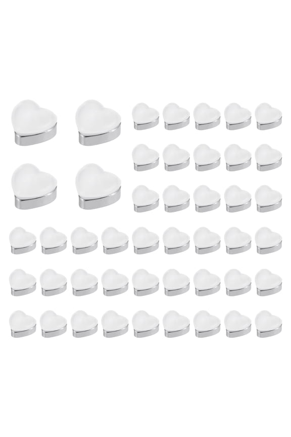 Heart Silicone Earring Backs, Soft Earring Back Stopper Secure Replacements with Plated for Studs Droopy Ears (Silver Tone, Pack of 50)