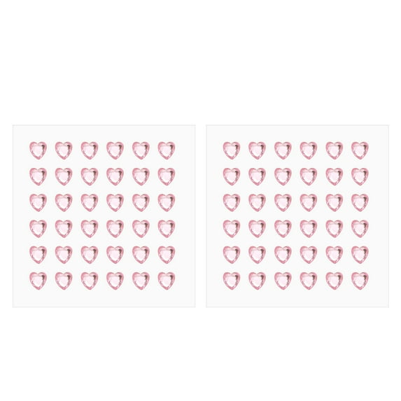 Uxcell Heart Stickers, Self Adhesive Acrylic Heart Rhinestones Jewel Sticker for Crafting Nail Decor DIY Pink