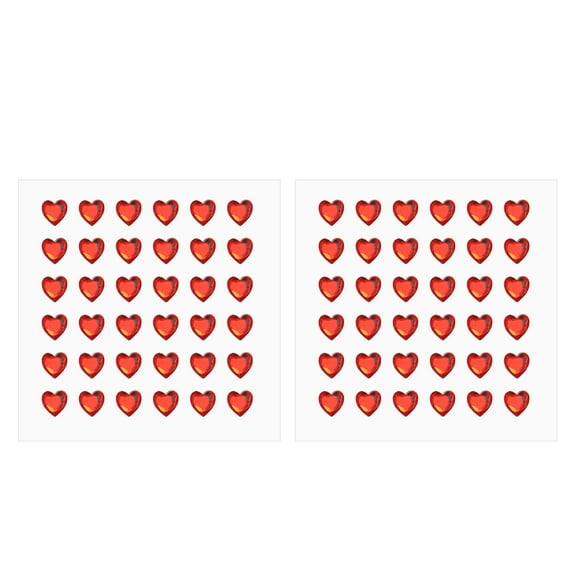 Uxcell Heart Stickers, Self Adhesive Acrylic Heart Rhinestones Jewel Sticker for Crafting Nail Decor DIY Red