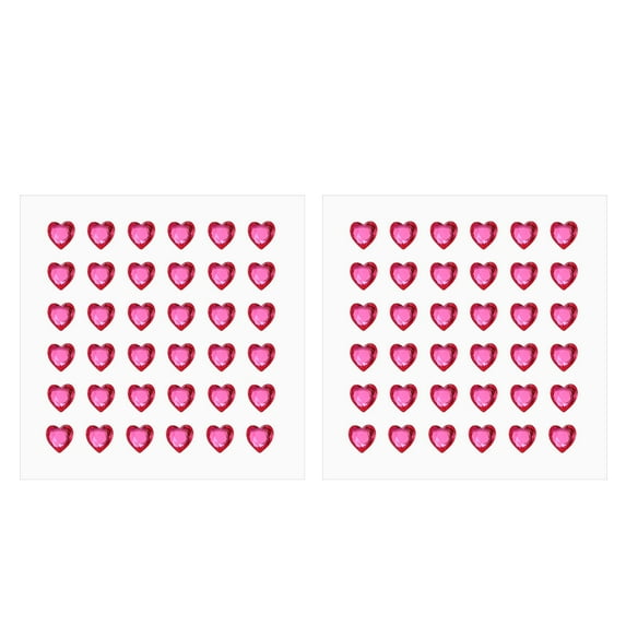 Uxcell Heart Stickers, Self Adhesive Acrylic Heart Rhinestones Jewel Sticker for Crafting Nail Decor DIY Rose Red