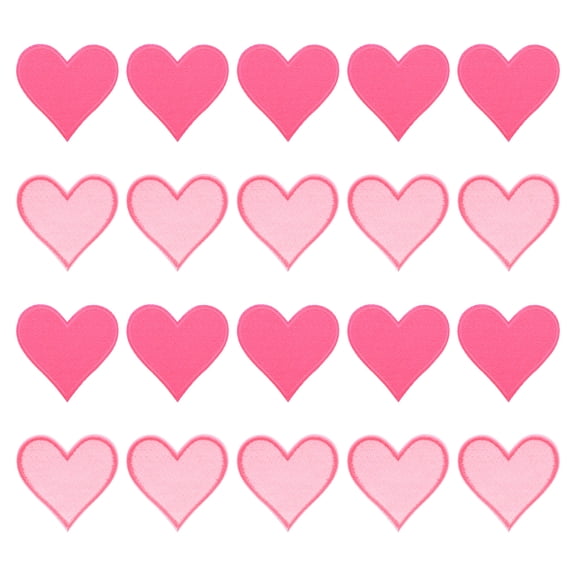 Uxcell Hearts Patches Light Hot Pink Iron-On Patch Sew Embroidered Applique 2.8x2.68 Inch Clothing Repair Backpack 20Pcs