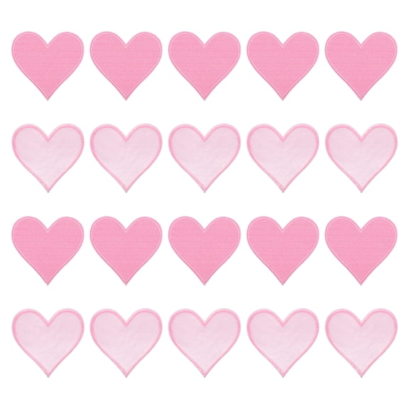 Uxcell Hearts Patches Pink Iron-On Patch Sew Embroidered Applique 2.8x2.68 Inch Clothing Repair Backpack 20Pcs