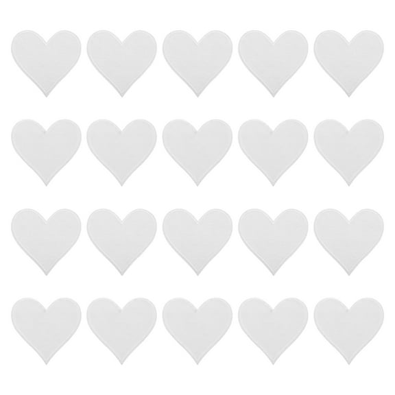 Uxcell Hearts Patches White Iron-On Patch Sew Embroidered Applique 2.8x2.68 Inch Clothing Repair Backpack 20Pcs
