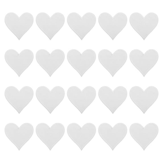 Uxcell Hearts Patches White Iron-On Patch Sew Embroidered Applique 2.8x2.68 Inch Clothing Repair Backpack 20Pcs