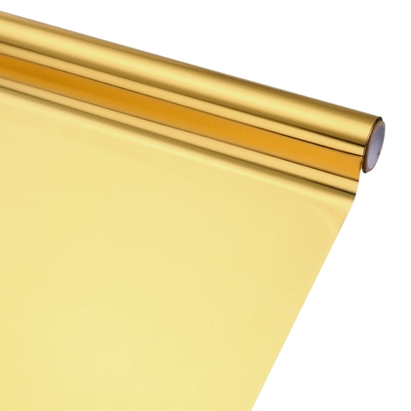 Uxcell Heat Foil Transfer Paper Roll, 12.6 in x 32.8 ft Heat Activated Foil Sheets Toner Reactive Laminator Laser Printer Hot Stamping Sheet for DIY Card Scrapbooking, Golden Yellow