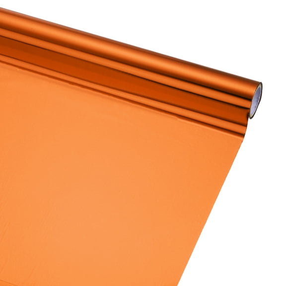 Uxcell Heat Foil Transfer Paper Roll, 12.6 in x 32.8 ft Heat Activated Foil Sheets Toner Reactive Laminator Laser Printer Hot Stamping Sheet for DIY Card Scrapbooking, Bronze Yellow