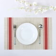 thumbnail image 1 of Uxcell Heat Resistant Red Strip Tables Mats Placemats 6Pack, 1 of 7