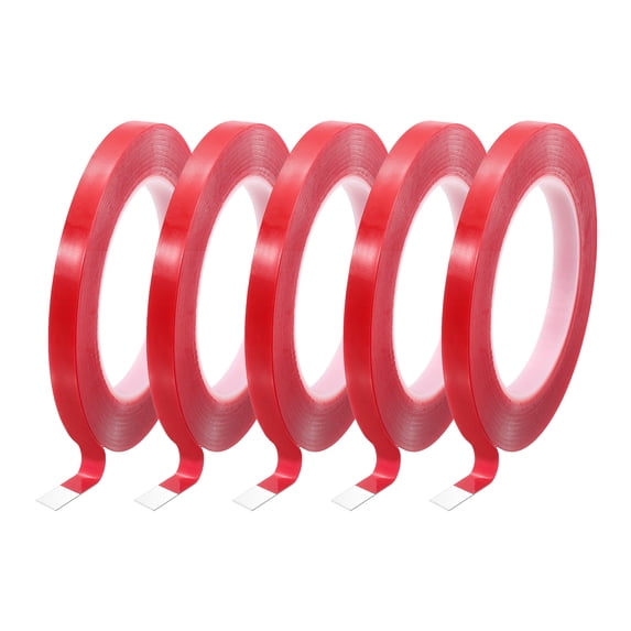 Uxcell Heat Resistant Tape, 32.8ft x 0.24 Inch Double Sided Adhesive Tape 0.5mm Thick Red for Electrical Repair 5Pcs