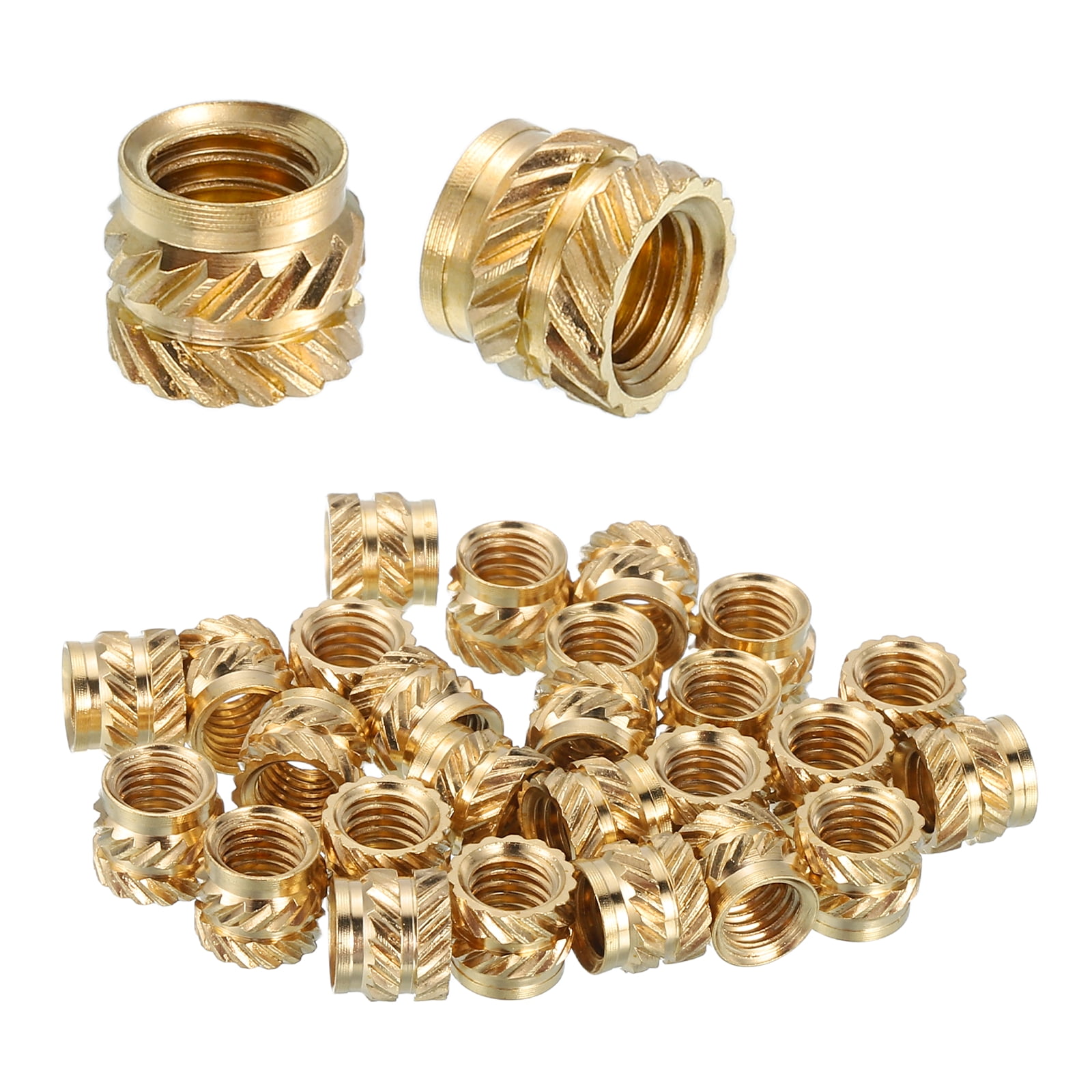 Uxcell Heat Set Threaded Inserts, 18 Pcs M6 x 6mm L x 8mm OD Pure Brass ...