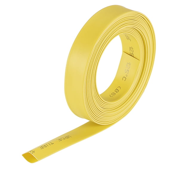 Uxcell Heat Shrink Tubing, Heat Shrinkable Tube Cable Sleeve 10ft Yellow 0.32 in