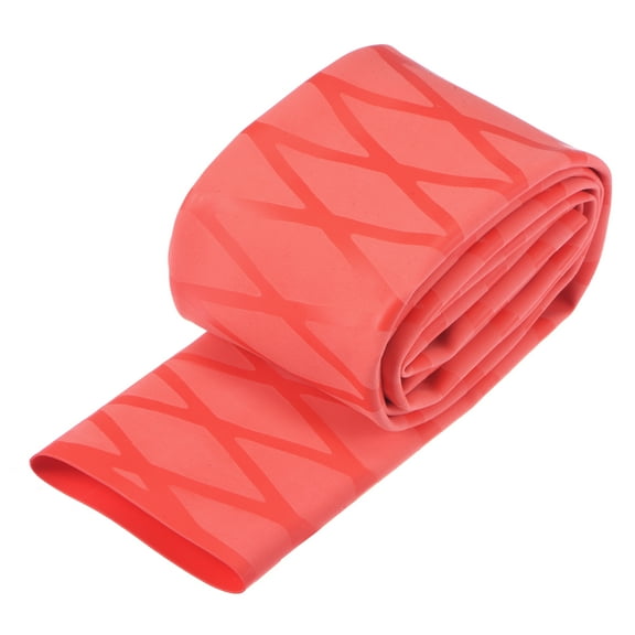 Uxcell Heat Shrink Wrap Tubing for Fishing Rod Grips, 40mm Dia 65mm Flat 3.3ft 1.8:1 rate Red
