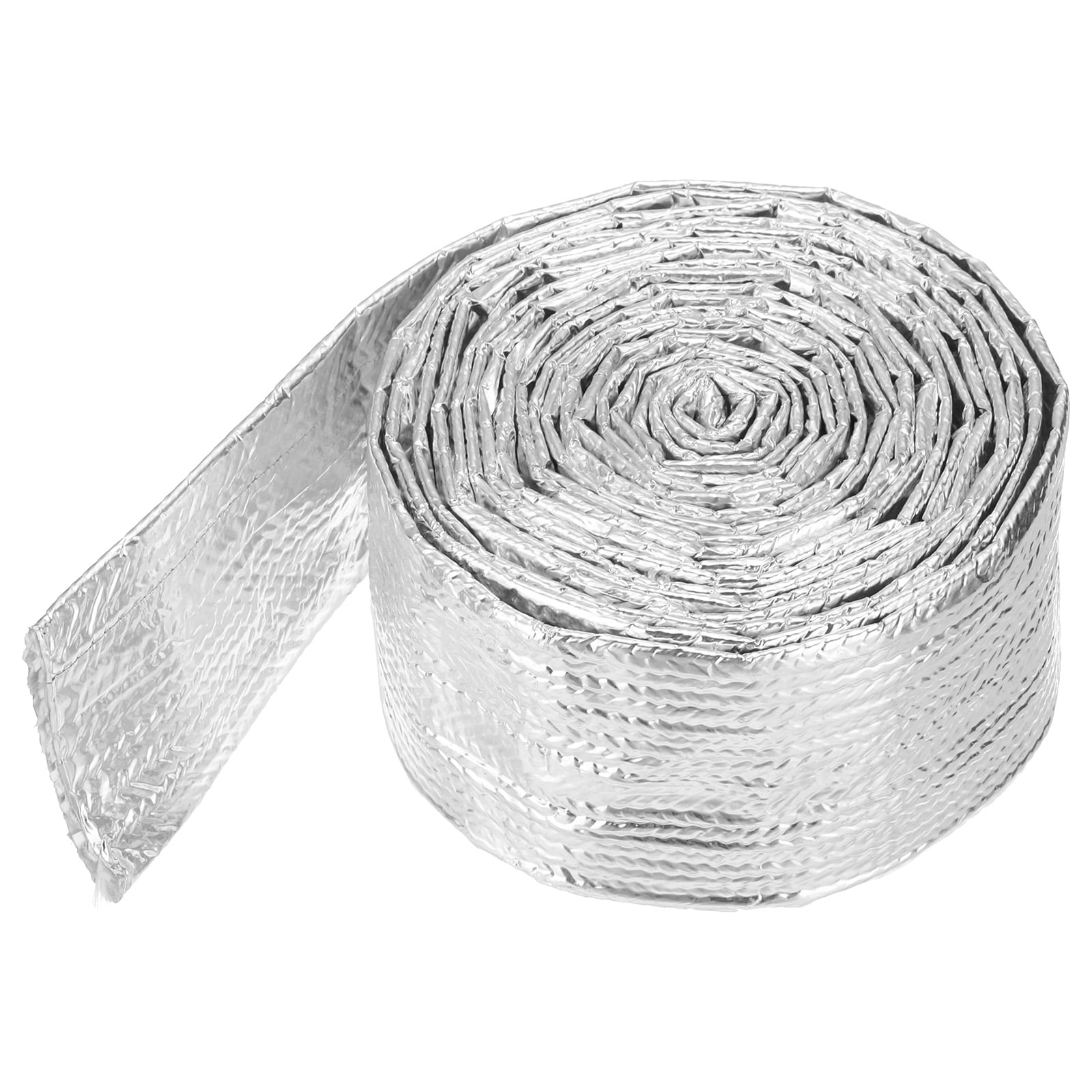Heat Shroud Aluminized Sleeving Heat Shield Fuel Line Wire Heat Sleeve 1-1/4''I.D. X 10FT With 10 Pcs 11.8 Inch Stainless Steel(304) Cable Metal Zip Ties-Silver