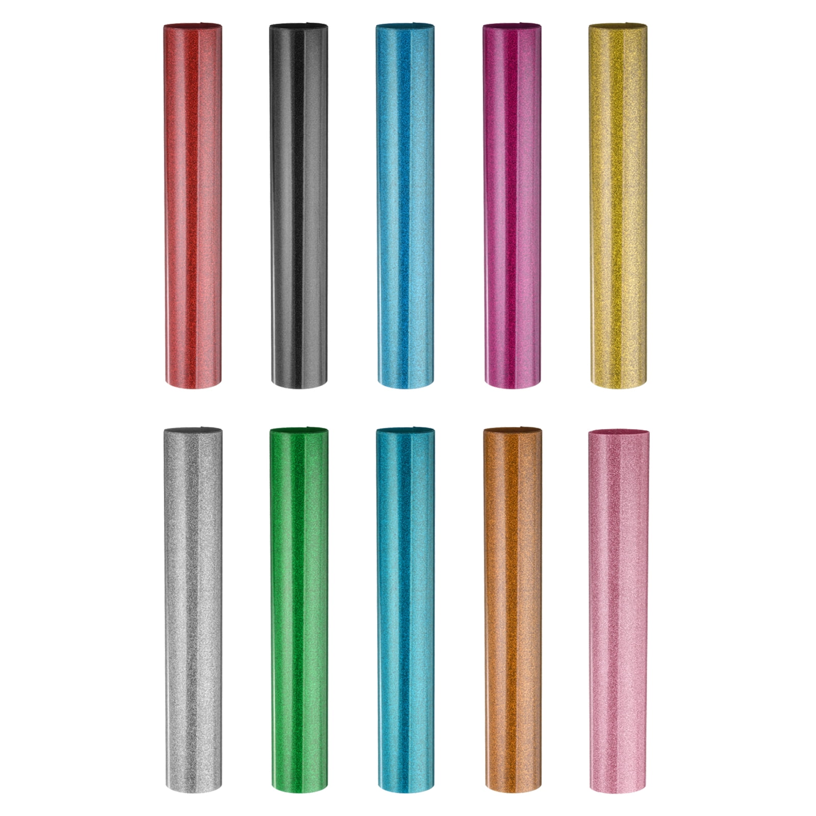 Uxcell Heat Transfer Vinyl 12"x10" Glitter HTV Vinyl Iron on Vinyl Multicolored 10Pcs