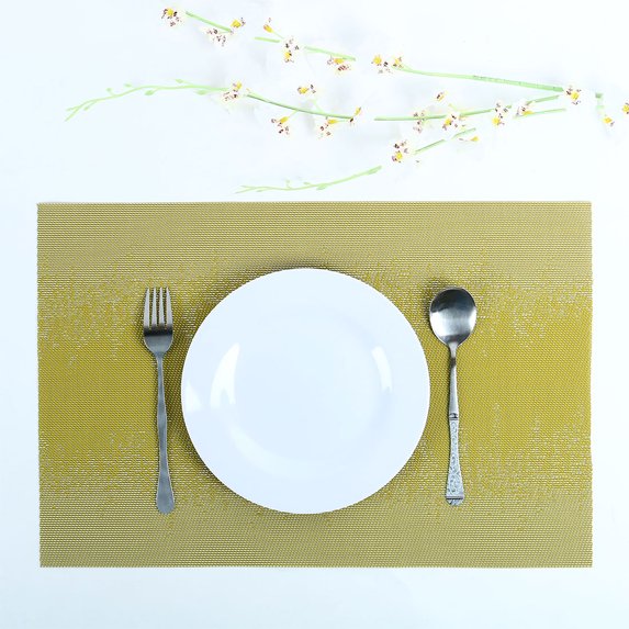 Uxcell Heat-resistant Modern Style Table Mats Vinyl Placemats Green 6Pack