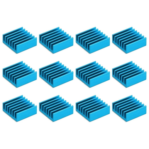 Uxcell Heatsink Aluminum Heat Sink with Thermal Blue Sticker for Raspberry Pi and Other Electronics Sky Blue 14x14x6mm 12