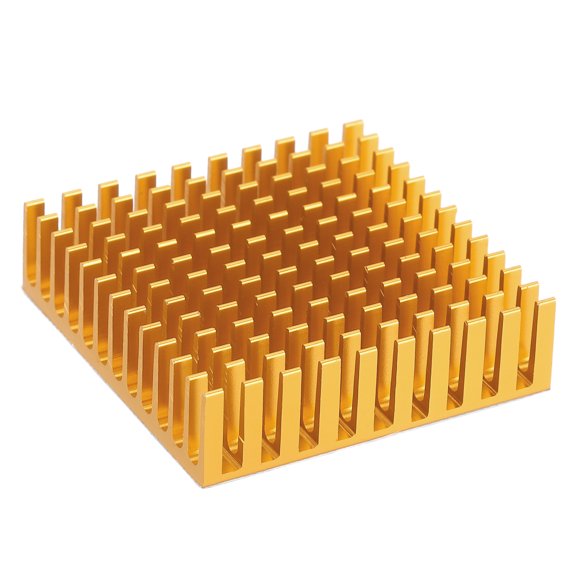 Uxcell Heatsink Aluminum Heat Sink with Thermal Sticker for Raspberry Pi and Other Electronics 40x40x11mm 1 Gold