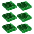 thumbnail image 1 of Uxcell Heatsink Aluminum Heat Sink with Thermal Sticker for Raspberry Pi and Other Electronics 40x40x11mm 6 Green, 1 of 6