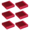 thumbnail image 1 of Uxcell Heatsink Aluminum Heat Sink with Thermal Sticker for Raspberry Pi and Other Electronics 40x40x11mm 6 Red, 1 of 6