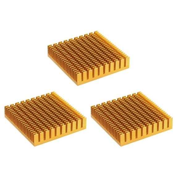 Uxcell Heatsink Aluminum Heat Sink with Thermal Properties for Efficient Cooling Solutions 50x50x11mm 2 Gold