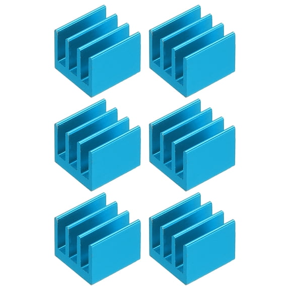 Uxcell Heatsink Aluminum Heat Sink with Thermal Blue Sticker for Raspberry Pi and Other Electronics Sky Blue 7x7x6mm 6