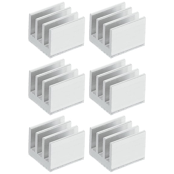 Uxcell Heatsink Aluminum Heat Sink with Thermal Blue Sticker for Raspberry Pi and Other Electronics White 7x7x6mm 6