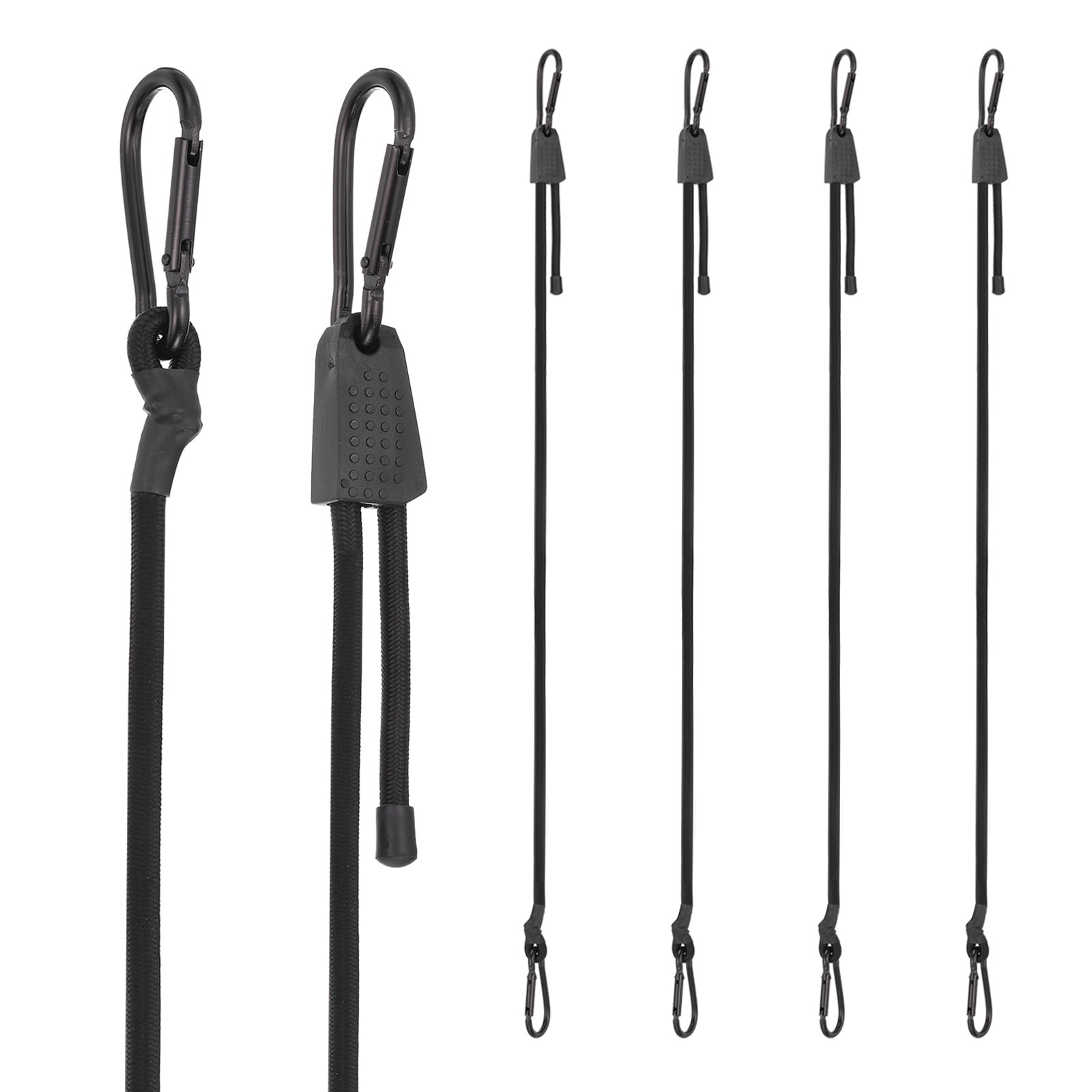Uxcell Heavy Duty Bungee Cord, (7-48Inch, Black) (6 PCS), Elastic Tie Downs Strap Suit for - Luggage Rack/Cargo/Hand Carts/Bike/Camping