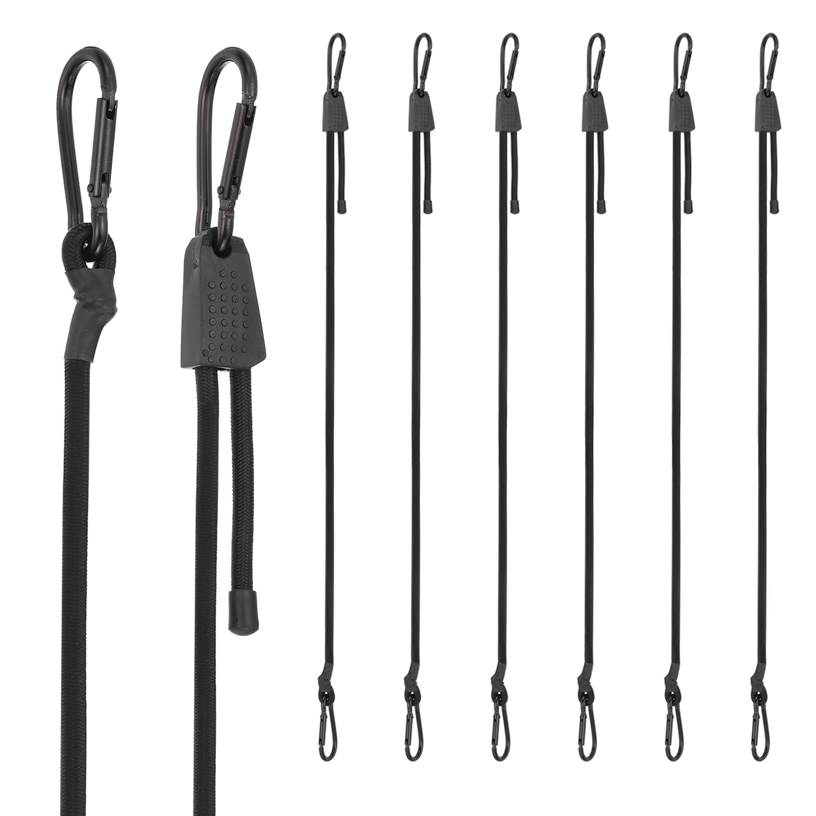 Uxcell Heavy Duty Bungee Cord, (7-48Inch, Black) (8 PCS), Elastic Tie Downs Strap Suit for - Luggage Rack/Cargo/Hand Carts/Bike/Camping