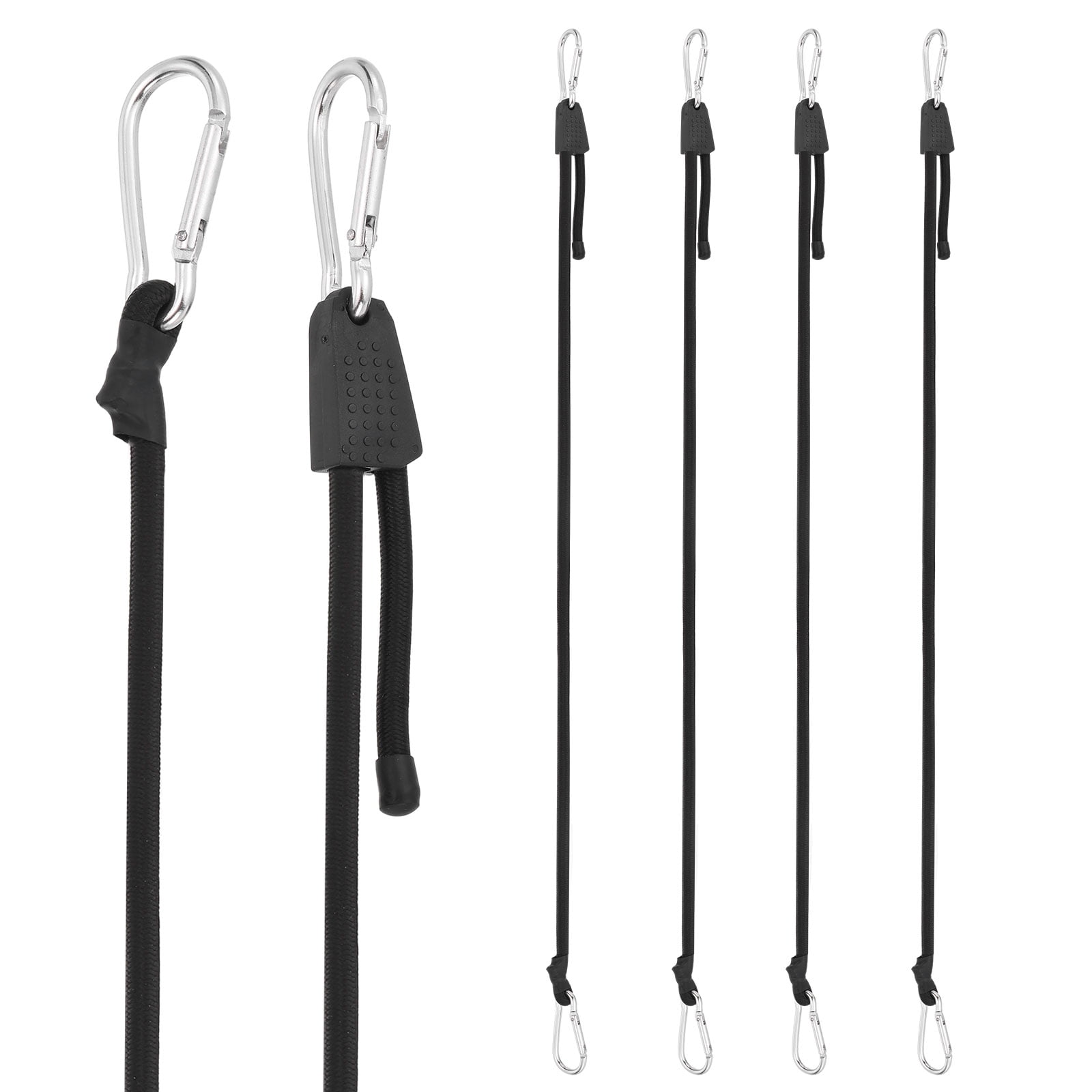 Uxcell Heavy Duty Bungee Cord, (7-48Inch, Silver) (6 PCS), Elastic Tie Downs Strap Suit for - Luggage Rack/Cargo/Hand Carts/Bike/Camping