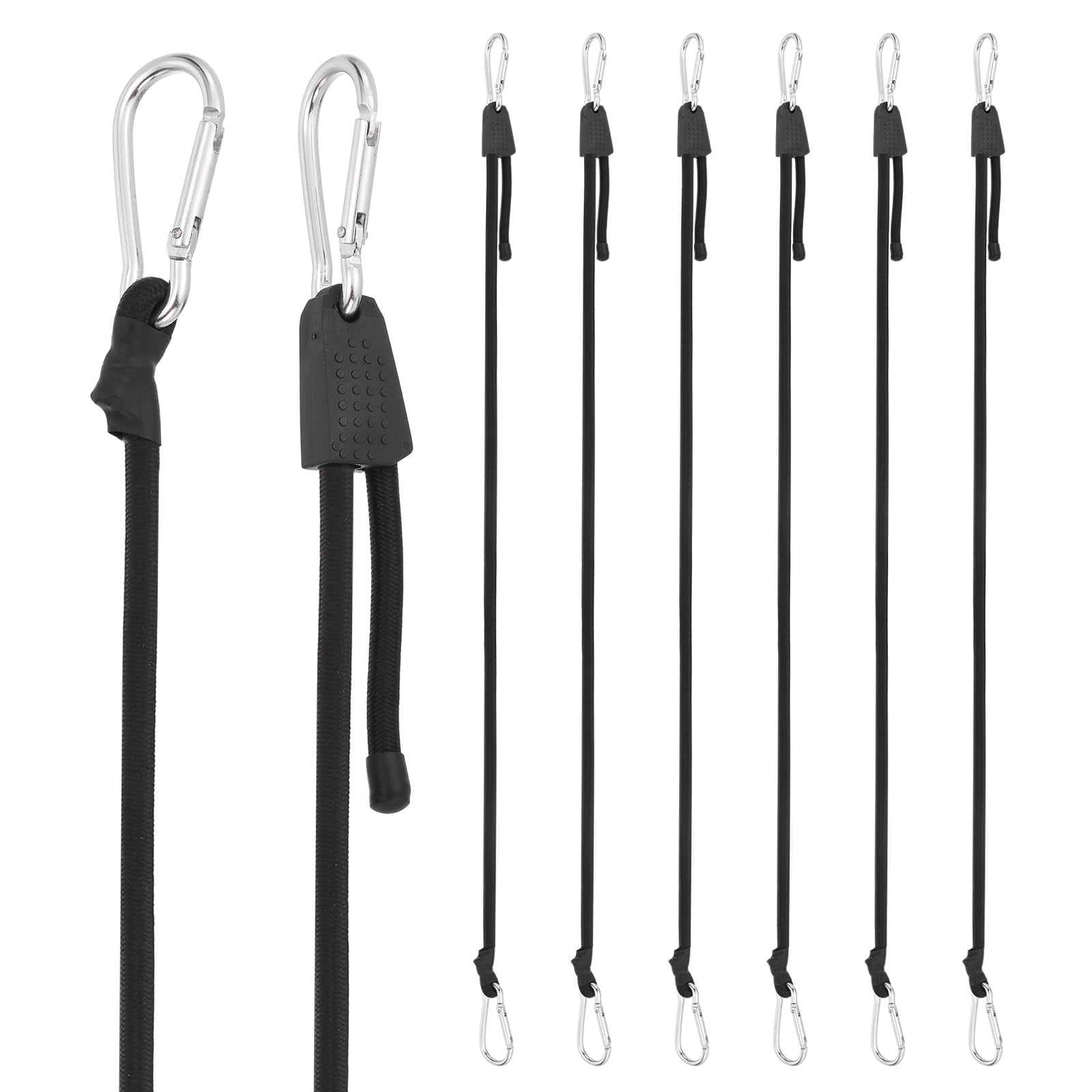Uxcell Heavy Duty Bungee Cord, (7-48Inch, Silver) (8 PCS), Elastic Tie Downs Strap Suit for - Luggage Rack/Cargo/Hand Carts/Bike/Camping