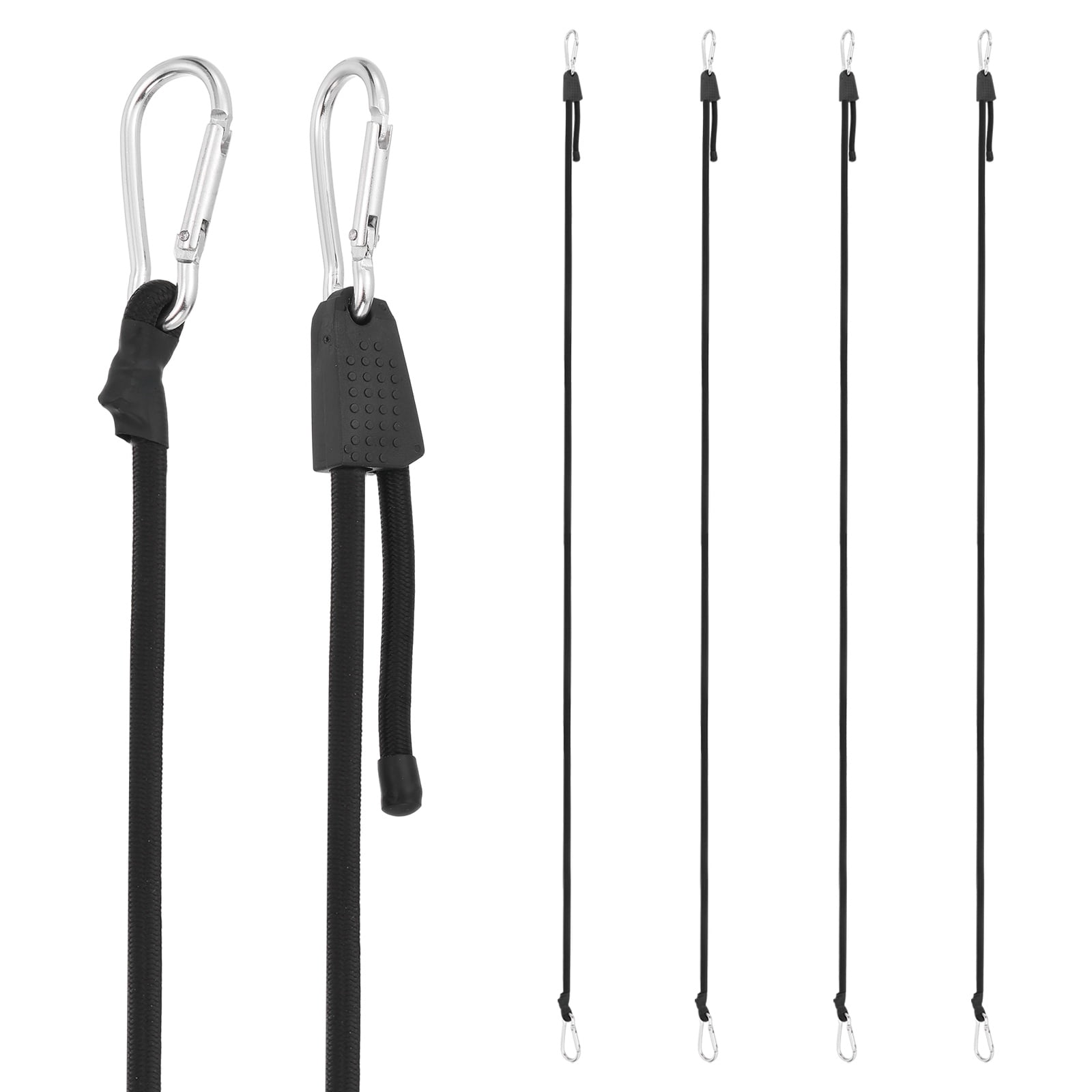 Uxcell Heavy Duty Bungee Cord, (7-80Inch, Silver) (6 PCS), Elastic Tie Downs Strap Suit for - Luggage Rack/Cargo/Hand Carts/Bike/Camping