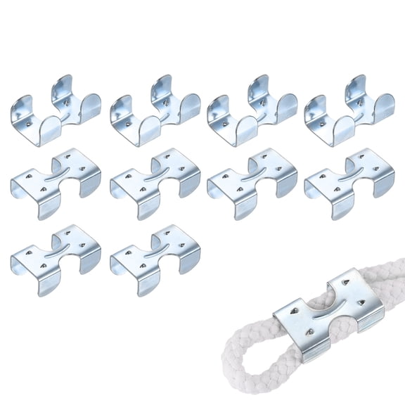 Uxcell Heavy Duty Double Rope Loop Clamp, (10 Pcs), Carbon Steel Loop End Clip Rope End Buckle Retainer, Fits for - 15/32 Inch to 9/16 Inch Twisted/Braided Ropes