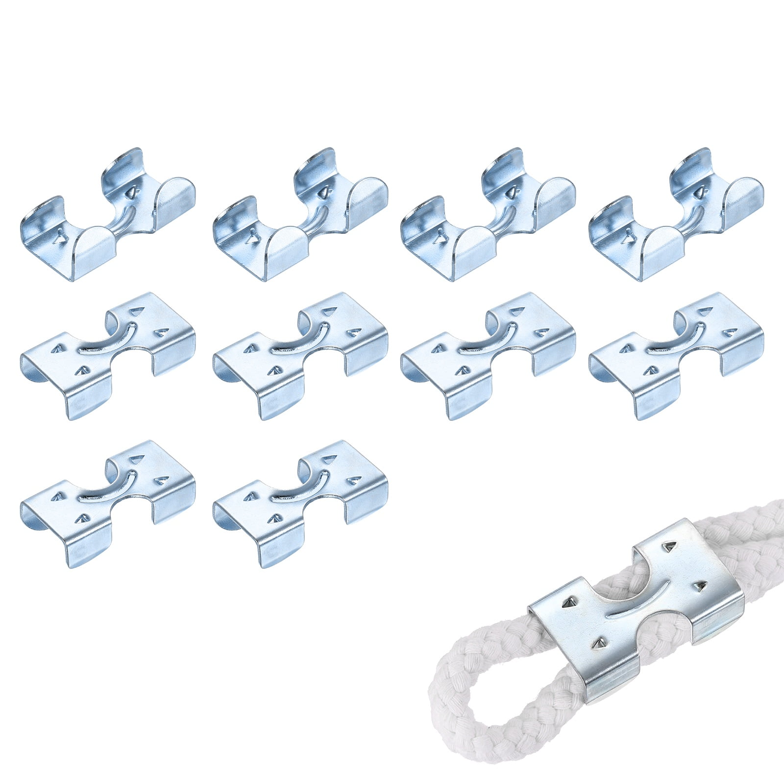Uxcell Heavy Duty Double Rope Loop Clamp, (10 Pcs), Carbon Steel Loop ...