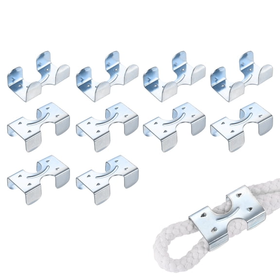 Uxcell Heavy Duty Double Rope Loop Clamp, (10 Pcs), Carbon Steel Loop End Clip Rope End Buckle Retainer, Fits for - 9/16 Inch to 5/8 Inch Twisted/Braided Ropes