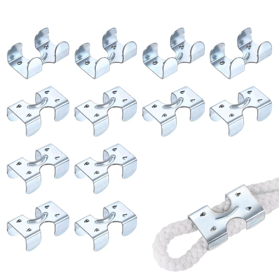 Uxcell Heavy Duty Double Rope Loop Clamp, (12 Pcs), Carbon Steel Loop End Clip Rope End Buckle Retainer, Fits for - 3/8 Inch to 15/32 Inch Twisted/Braided Ropes