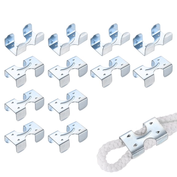 Uxcell Heavy Duty Double Rope Loop Clamp, (12 Pcs), Carbon Steel Loop End Clip Rope End Buckle Retainer, Fits for - 9/16 Inch to 5/8 Inch Twisted/Braided Ropes