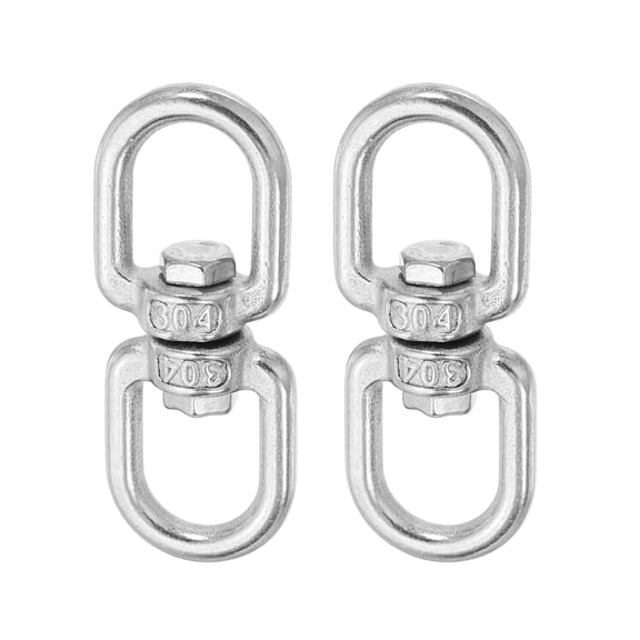 Uxcell Heavy Duty Double Swivel Eye Hook, Ended Eye to Eye Chain Swivel Shackle Ring Connector Load for Hanging M4