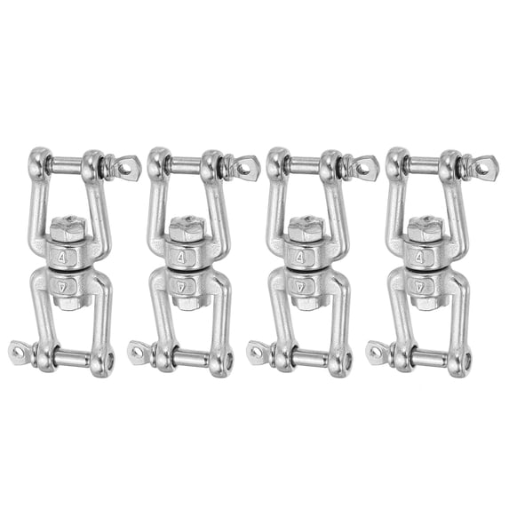 Uxcell Heavy Duty Double Swivel Eye Hook, Ended Eye x Jaw Chain Swivel Shackle Ring Connector Load for Hanging M6