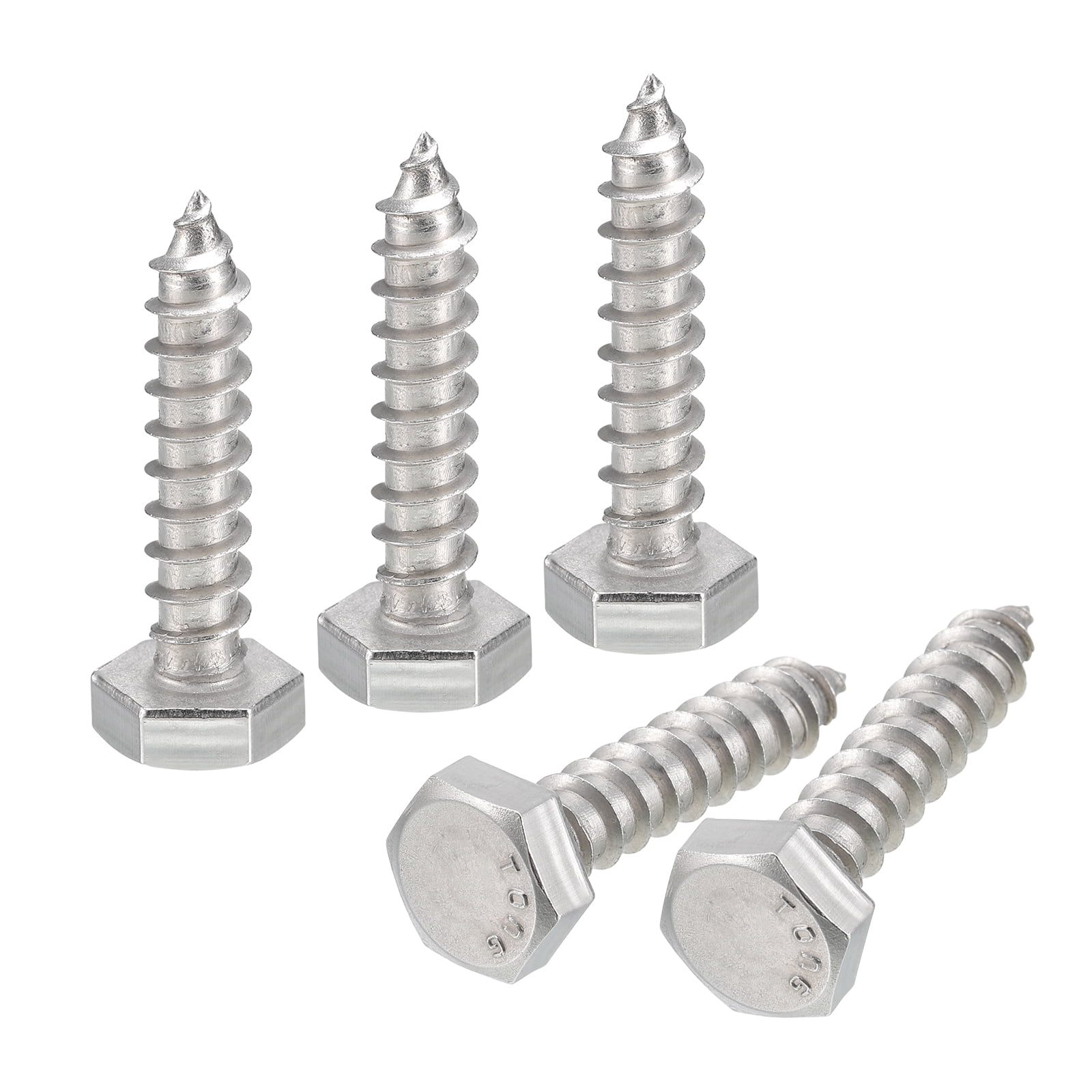 Uxcell Hex Head Lag Screws Bolts, 1/4" x 11/4" 304 Stainless Steel Partial Thread Wood Screws