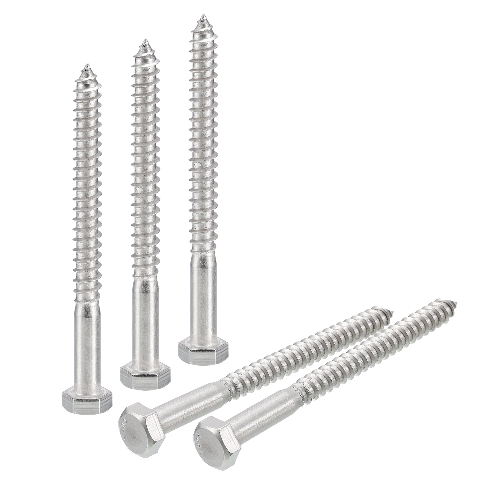 Uxcell Hex Head Lag Screws Bolts 5 16 X 3 1 2 304 Stainless Steel 