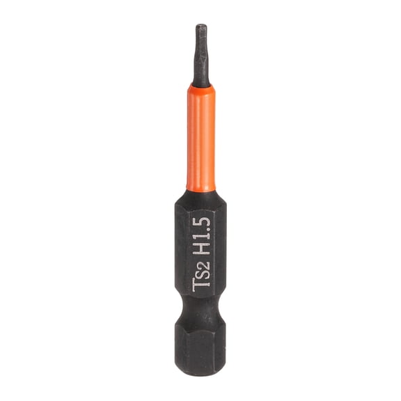 Uxcell Hex Head Wrench Drill Bit 1.5mm(H1.5) Metric 1/4" Hex Shank 2"(50mm) Length S2 Steel Magnetic Impact Drivers Screwdriver Bit Hexagon Electric Drill Bits
