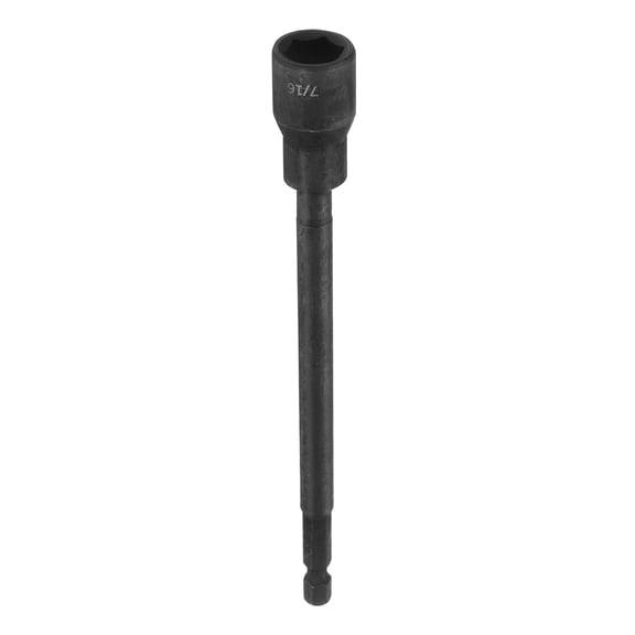 Uxcell Hex Nut Driver Drill Bit 7/16" 6-Point Socket 1/4" Hex Shank Magnetic Setter CR-V Steel Bolt Sockets for Power Drills Impact Drivers, 5.91" (150mm) Long