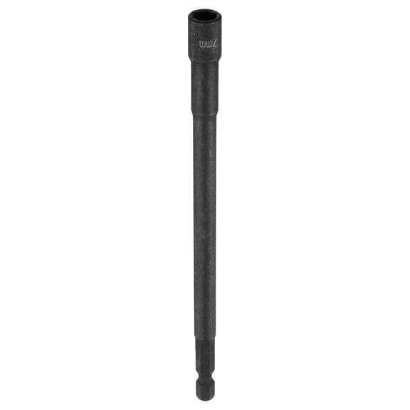 Uxcell Hex Nut Driver Drill Bit 7mm Metric 6-Point Socket 1/4" Hex Shank Magnetic Setter CR-V Steel Bolt Sockets for Power Drills Impact Drivers, 5.91" (150mm) Long