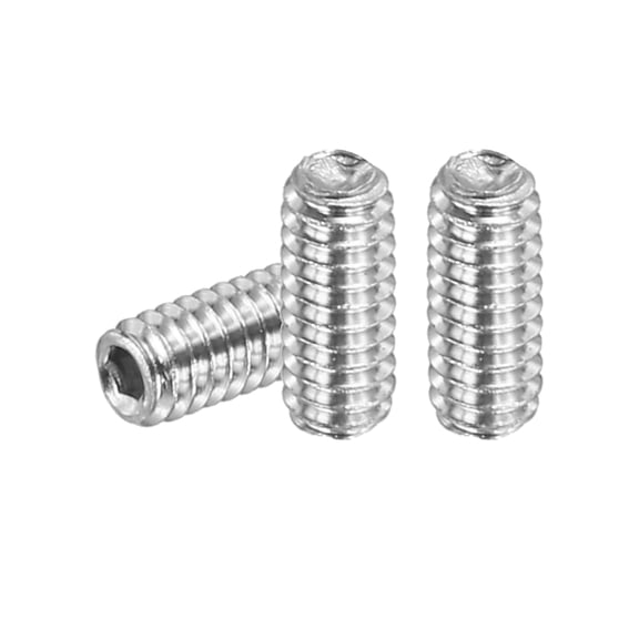 Uxcell Hex Socket Grub Screw Flat Point Grub Bolt Stainless Steel Head Socket Set Screws for Door Handle Light Fixture Repair M2x5mm