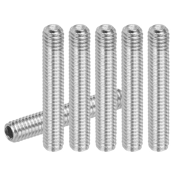 Uxcell Hex Socket Grub Screw Flat Point Grub Bolt Stainless Steel Head Socket Set Screws for Door Handle Light Fixture Repair M4x25mm