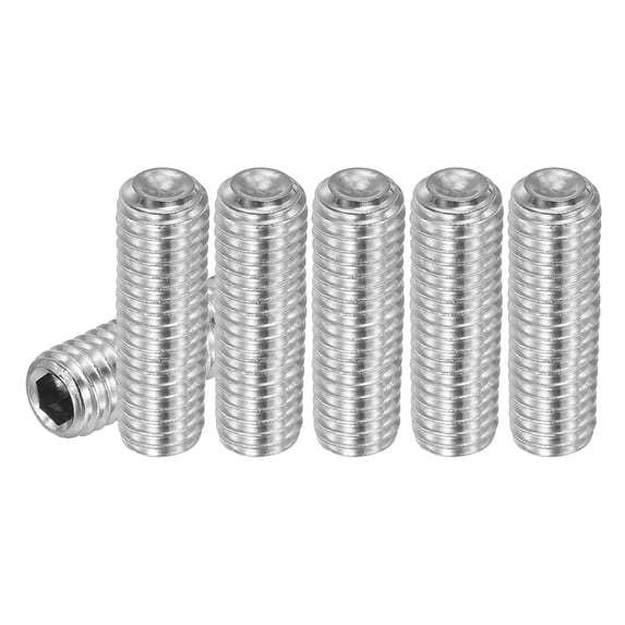 Uxcell Hex Socket Grub Screw Flat Point Grub Bolt Stainless Steel Head Socket Set Screws for Door Handle Light Fixture Repair M8x30mm