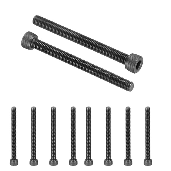 Uxcell Hex Socket Head Cap Screws Bolts, 12.9 Grade Carbon Steel Socket Drive Screws, Black Oxide, Full Threads M5 x 55 mm 10