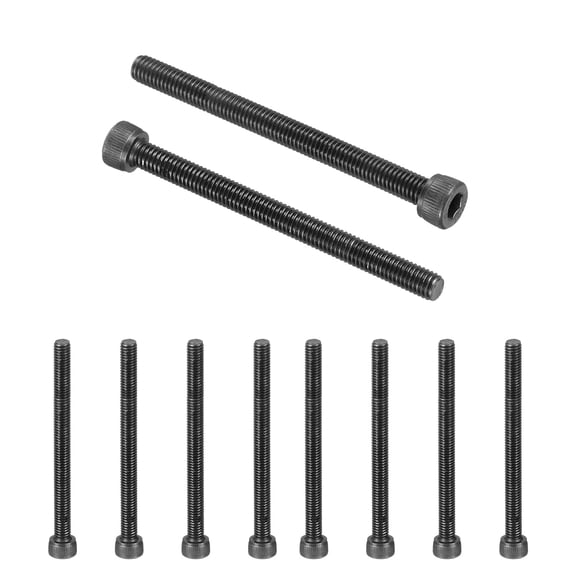 Uxcell Hex Socket Head Cap Screws Bolts, 12.9 Grade Carbon Steel Socket Drive Screws, Black Oxide, Full Threads M5 x 60 mm 25