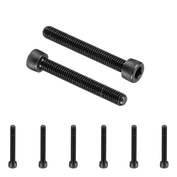 Uxcell Hex Socket Head Cap Screws Bolts, 12.9 Grade Carbon Steel Socket Drive Screws, Black Oxide, Full Threads M6 x 45 mm 10
