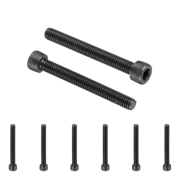 Uxcell 10 Pcs M6 x 50 mm Hex Socket Head Cap Screws Bolts 12.9 Grade Carbon Steel Socket Drive Screws Black Oxide Full Threads